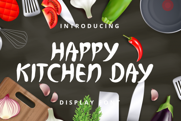 Happy Kitchen Day: A Charming Display Font for Creative Projects